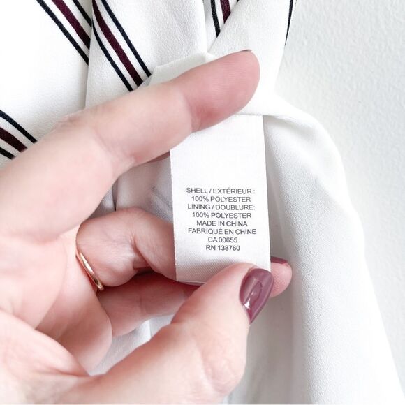 RW & Co. Tank Top Diagonal Stripe Spaghetti Strap Lined Women's M White NWT - Picture 4 of 8